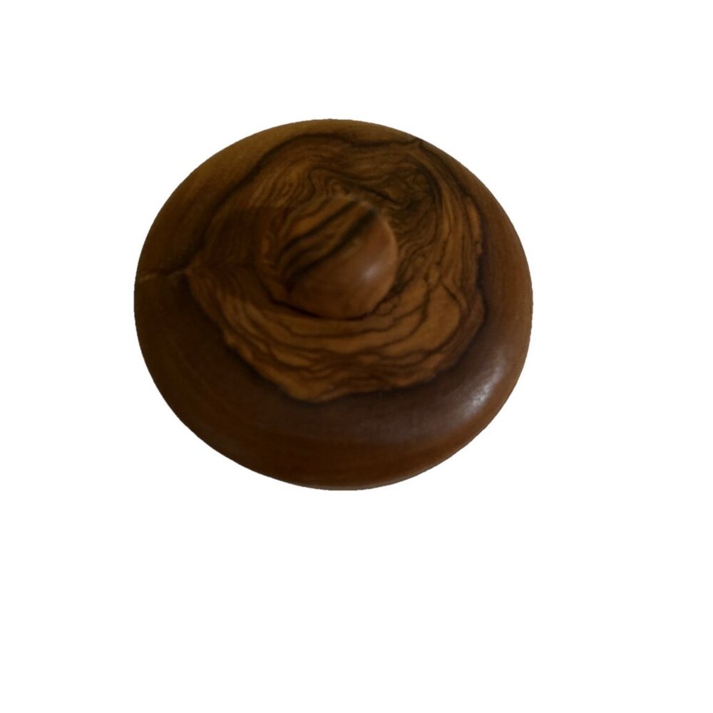 Olive Wood Salt Spice Jar Bowl Lid Covered Container Small ITALY Natural New - Picture 3 of 4